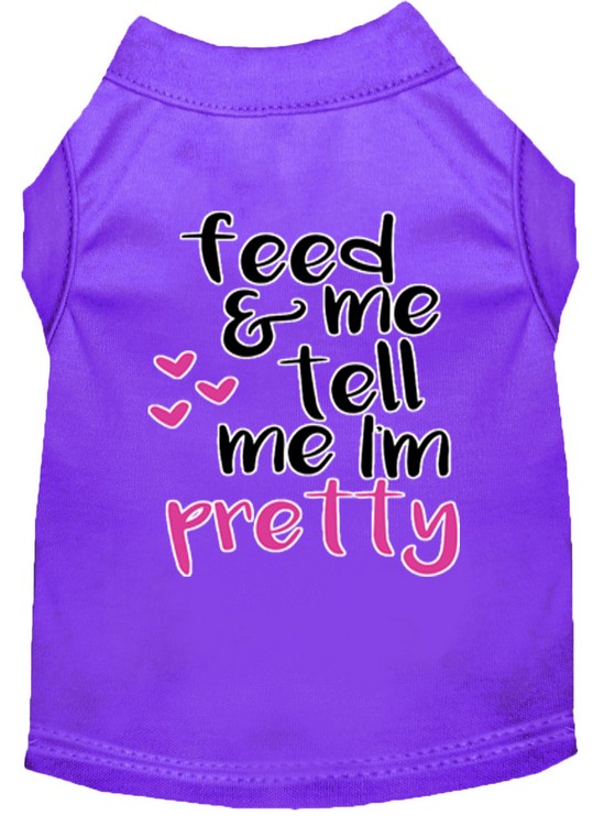 Tell me I'm Pretty Screen Print Dog Shirt Purple XL